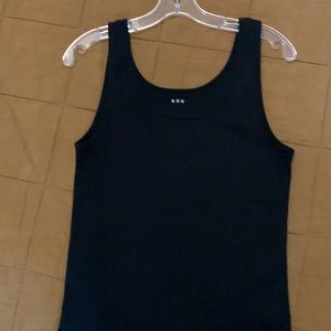 *THREE DOTS* Black Stretch Tank Top XL BASIC for Layering 100% Cotton EUC